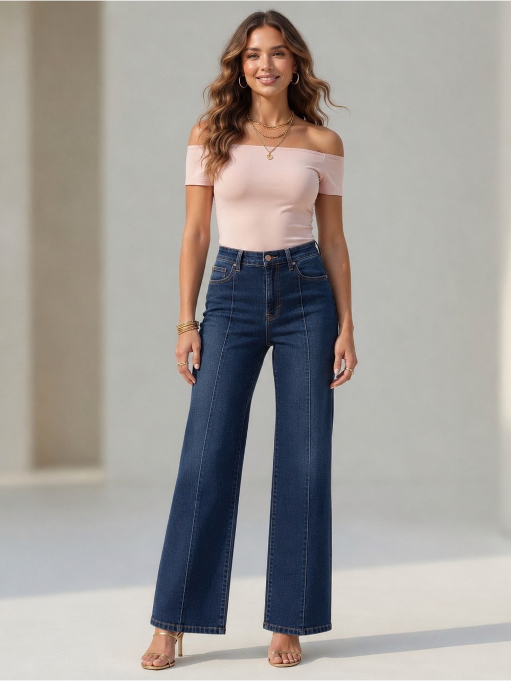 Judy Blue Wide Leg Trouser Jeans Size 7/28 Dark Wash High Rise JB88353 DK